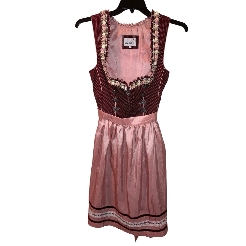 Marjo Trachten Dirndl Dress Oktoberfest Traditional Floral Ornate EU40 US Large